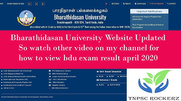 bharathidasan university exam result