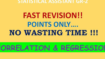 RESEARCH OFFICER |EXAM BOOSTER | CORRELATION AND REGRESSION |STATISTICAL ASSISTANT|KERALA PSC