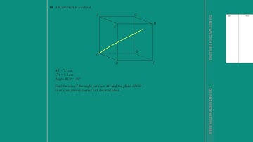 June 2018 2H (Edexcel Maths GCSE) - Q18 - 3D Trigonometry - Line and a Plane
