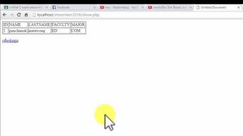 Dreamweaver CS6 (PHP/MySQL) แสดง เพิ่ม ลบ แก้ไข