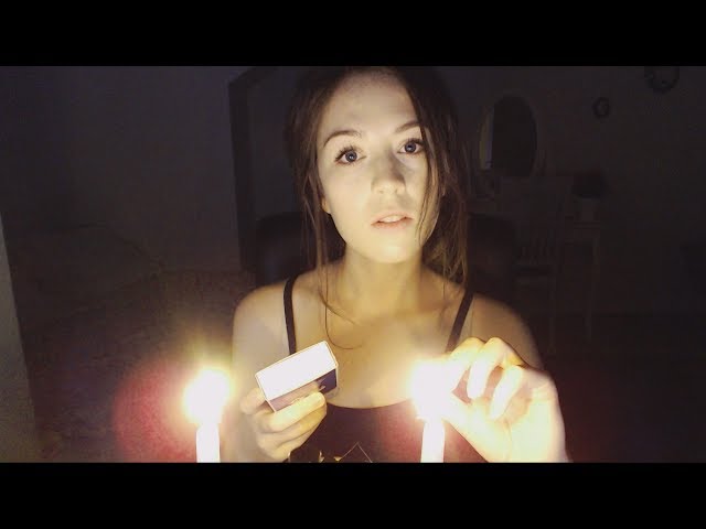 ASMR Cozy match lighting, ear blowing and tapping sounds