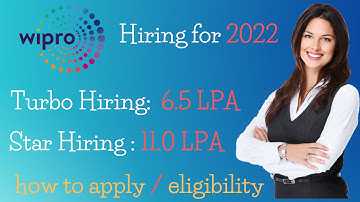 Wipro Hiring 2022 | Turbo Hiring-6.5Lpa | Star Hiring 11Lpa