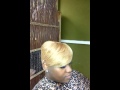 Blonde bombshell short cut