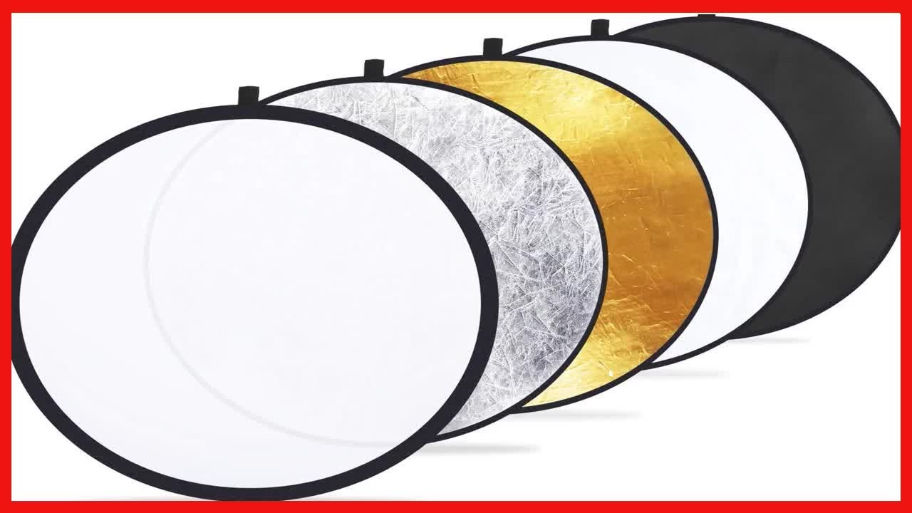 Etekcity 24" (60cm) 5-in-1 Photography Reflector Light Reflectors for Photography Multi-Disc Photo