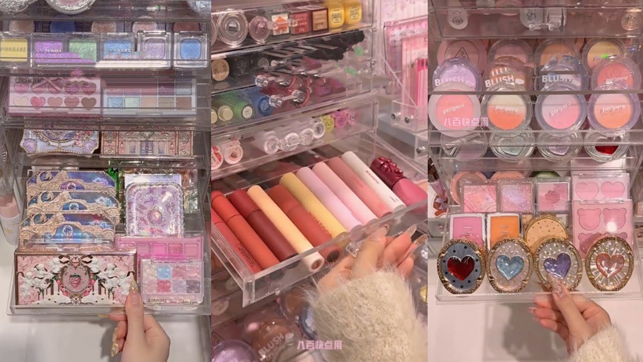 ASMR MAKEUP STOCKING & ORGANIZING VANITY 🎀 