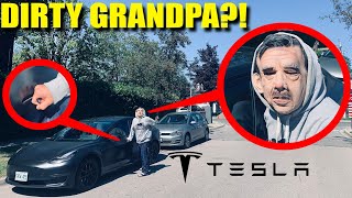 CREEPY GRANDPA BROKE INTO STROMEDY'S TESLA ( YOU WONT BELIEVE WHAT HAPPEN )