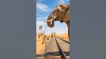 Elephant saved orange tree from drying by watering it😭 #ai #tree #save #elephant