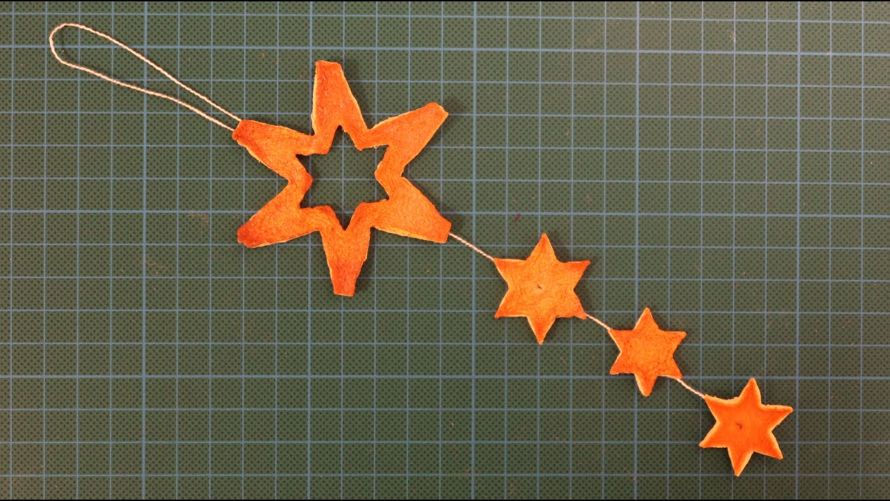 Stern basteln mit Orangenschale