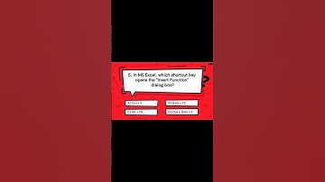 In MS Excel, which shortcut key opens the "Insert Function" dialog box? | Great Mind Official