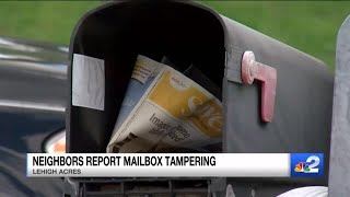 Lehigh Acres residents notice white car tampering with mailboxes
