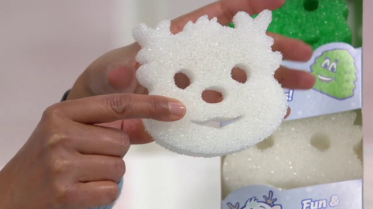 Scrub Daddy Set of 9 Holiday Shape Flex Texture Sponges on QVC 