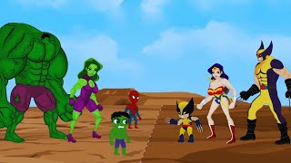 TEAM SHE HULK, SPIDERMAN, vs Evolution of SHE WOLVERINE [2023] | MARVEL MOVIE ANIMATION