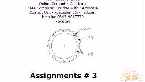 Assignments 3 in AutoCAD Urdu Tutorials wWw.xpacademy.com