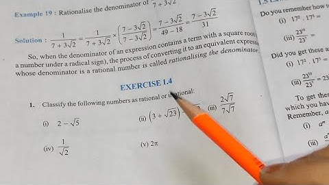 Class 9th Maths | Ex-1.4 | Chapter -1 Numbers system