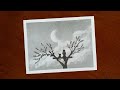 How to draw a girl seeing moon  easy pencil drawing for beginners  step by step  lokaaarts