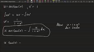 Integrating the arctan(x) - Integration Techniques