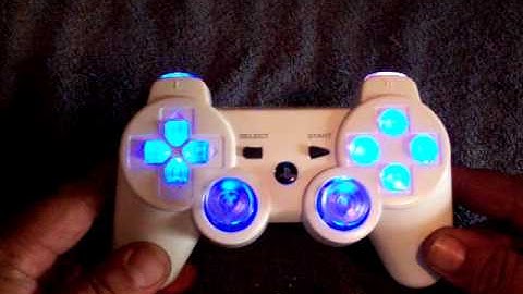 White PS3 controller with Rainbow led