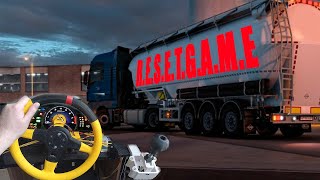 ETS2 С нуля. День 4. Первая фура?... Собрал руль 1080 градусов и играю...