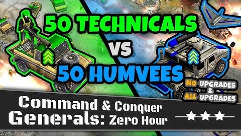 50 GLA Technicals VS 50 USA Humvees | C&C Generals Zero Hour