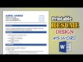 Professional Resume Design in MS Word | Simple & Printable CV Format | Easy Resume Tutorial 2025