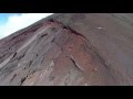 ドローンから見た富士山宝永火口の最上部 Inner wall of the Hoei crater of Fuji Volcano