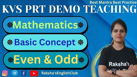 Maths Even & Odd numbers concept KVS PRT DEMO TEACHING, Activity,creativity,presentation Classes 1-5