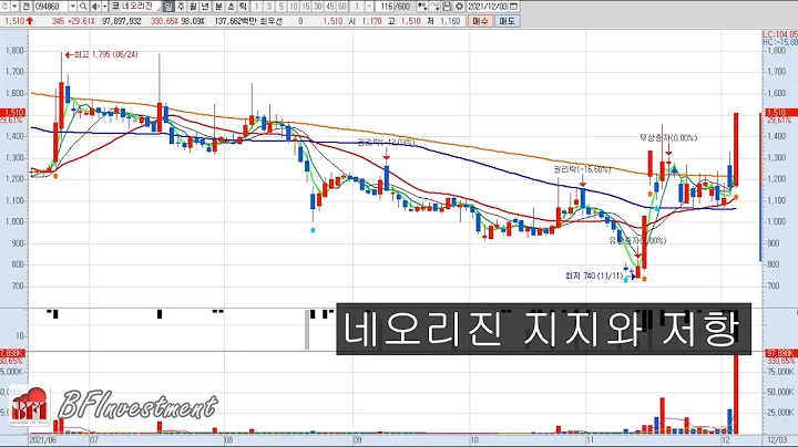 네오리진 (094860) 지지선과 저항선