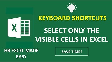Excel Keyboard Shortcuts - Select Only the Visible Cells in Excel, Excluding Hidden Rows & Columns