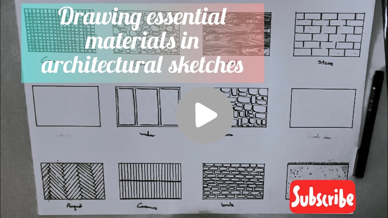 How to draw material in architecture sketches part#1 #drawing #sketch # ...