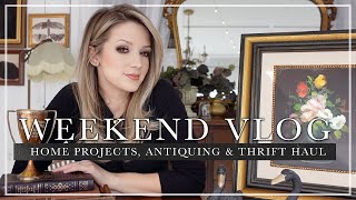 My 1st AUCTION WIN!! // Antiquing, Thrift Haul, & House Projects!