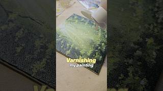 The final touch✨🎨 Watch this painting transform with a glossy finish!#varnish #artreel #shorts