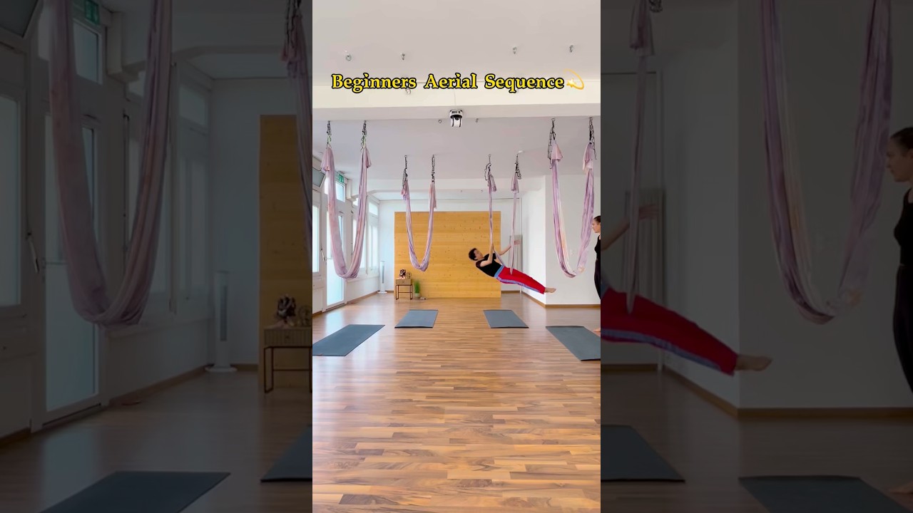 Easy Aerial Yoga Sequence for Beginners🌿| Back Relief Flow 