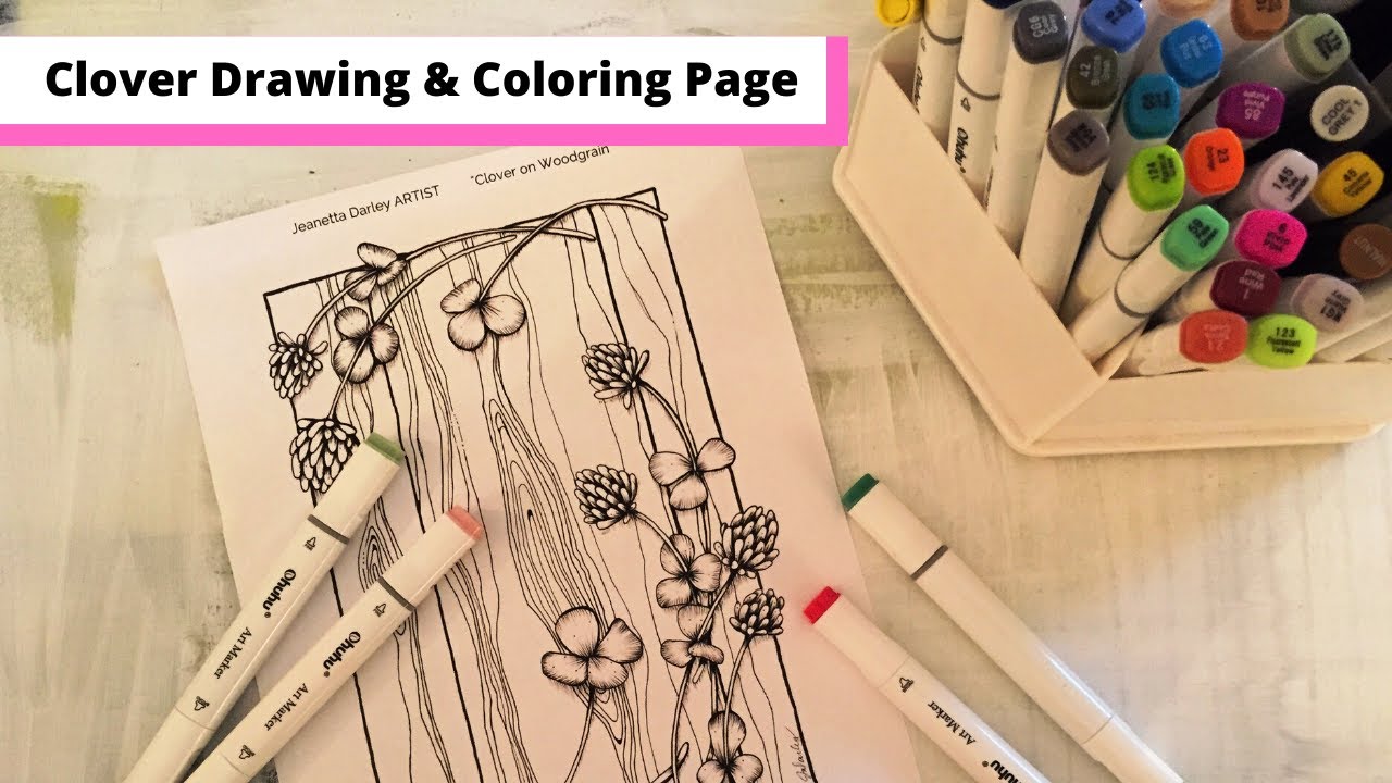 Clover Drawing & Coloring Page - YouTube