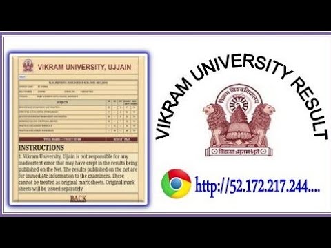 Vikram University Result kese dekhe.Vikram Universitwy results M.Sc.,  B.Sc., B.com. B.A.Sem... etc.