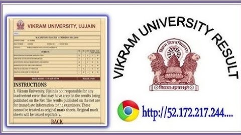 Vikram University Result kese dekhe.Vikram Universitwy results M.Sc.,  B.Sc., B.com. B.A.Sem... etc.