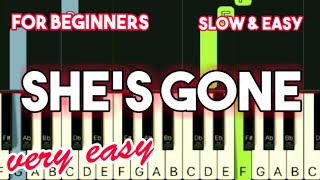 STEELHEART - SHE'S GONE | SLOW \u0026 EASY PIANO TUTORIAL