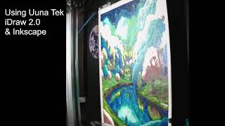 LIVE Plotting a sureal landscape. Would you want to visit With Inkscape on Uuna tek 2.0