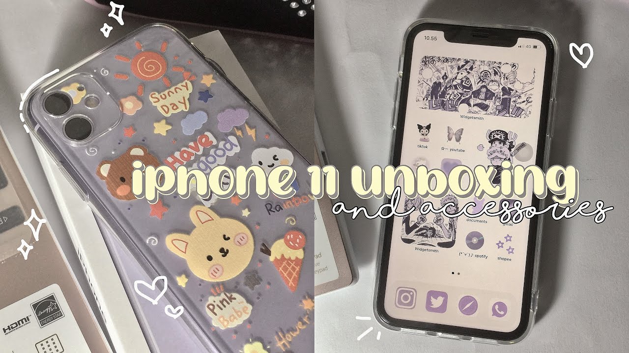 iphone 11 unboxing (purple) in 2022 + accessories ☆〜 | indonesia