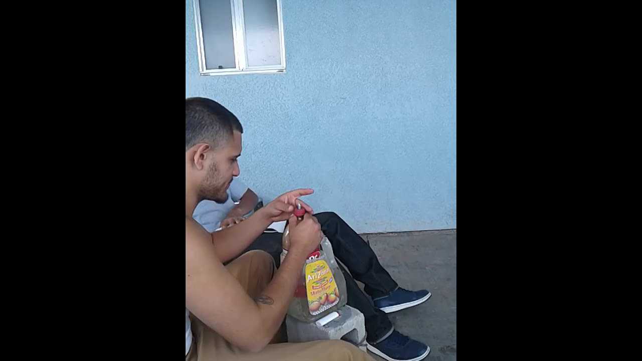 Quick smoke sess. Homemade gravity bong