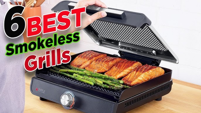  Ninja GR101 Sizzle Smokeless Indoor Grill & Griddle, 14''  Interchangeable Nonstick Plates, Dishwasher-Safe Removable Mesh Lid, 500F  Max Heat, Even Edge-to-Edge Cooking, Grey/Silver: Home & Kitchen