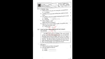 Std 8th B English first unit test question sample paper 2025 maharashtra board #class #english #exam