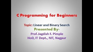 Lecture-23-Linear Search & Binary Search in C Programming /Data Structure