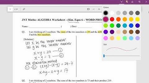 Simultaneous Equations - Word Problems