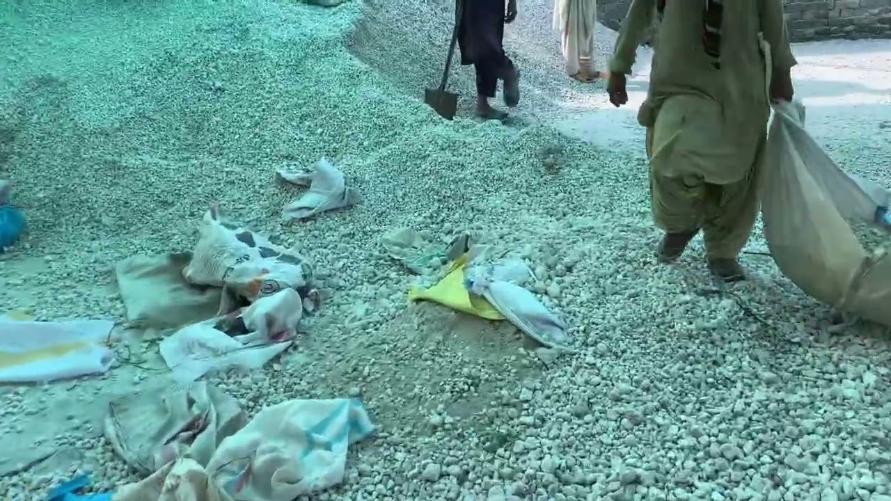 Pumice stone LOCAL process sizing the work