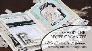 **SOLD** - Shabby Chic Recipe Card Organizer Book - Scrapiniec