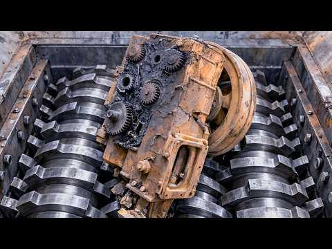 Massive Industrial Shredder Vs Hard Metal Engine! | Extreme Metal Shredding Machine