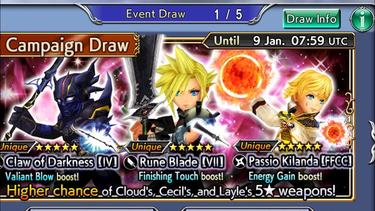 DFFOO Global: New Years free banner draw! A Good Omen?