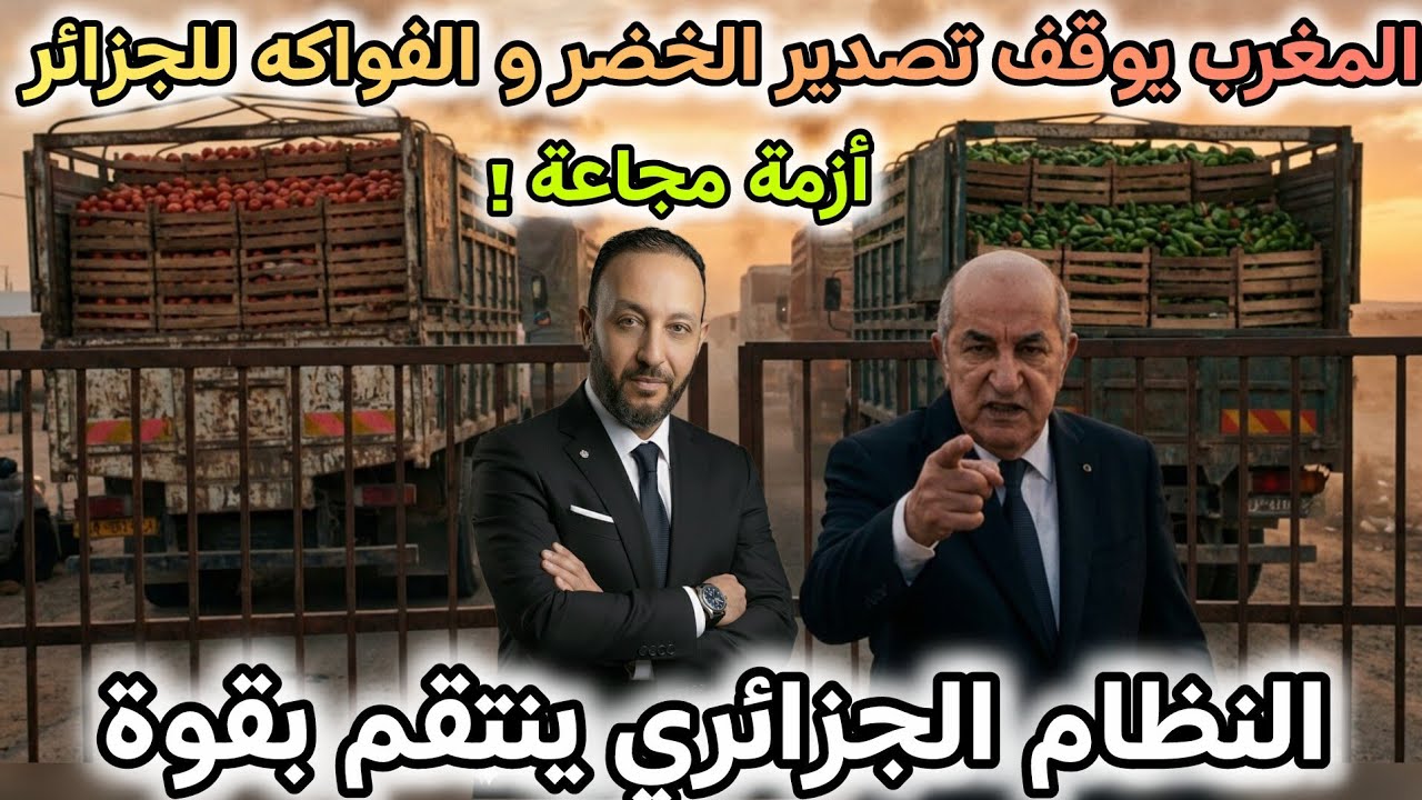 المغرب يوقف  تصدير الخضر و الفواكه للجزائر و يخلق أزمة غذائية، و النظام الجزائري ينتقم