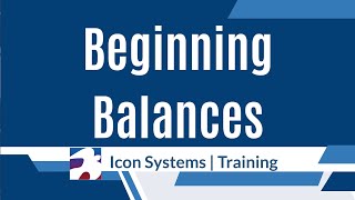 Beginning Balances