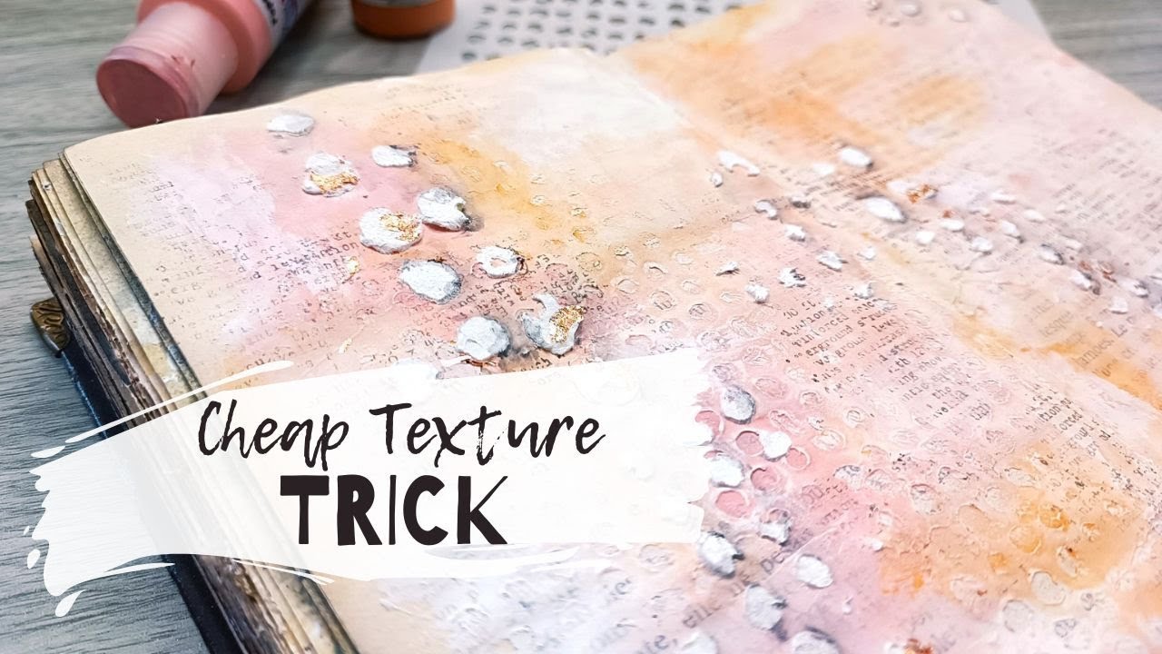 DIY texture in art journal | Simple and soft page for beginners